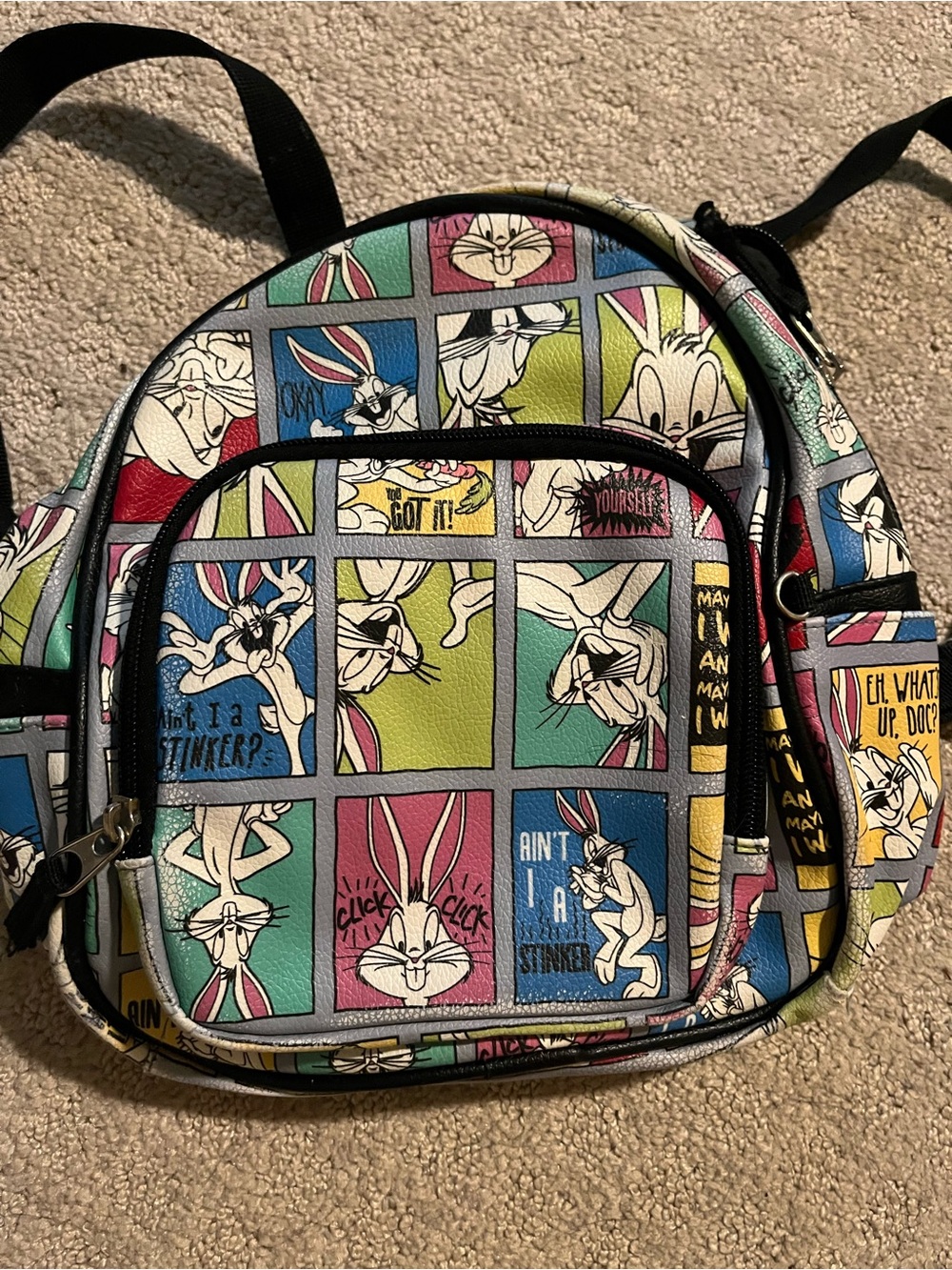 Bugs Bunny Comic-Print Mini Backpack – Multicolor